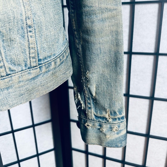 AllSaints Distressed Denim Trucker Jacket - Picture 7 of 10
